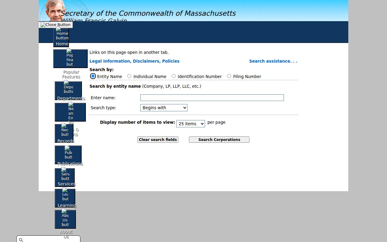 Chelmsford residents directory Massachusetts corporations search interface
