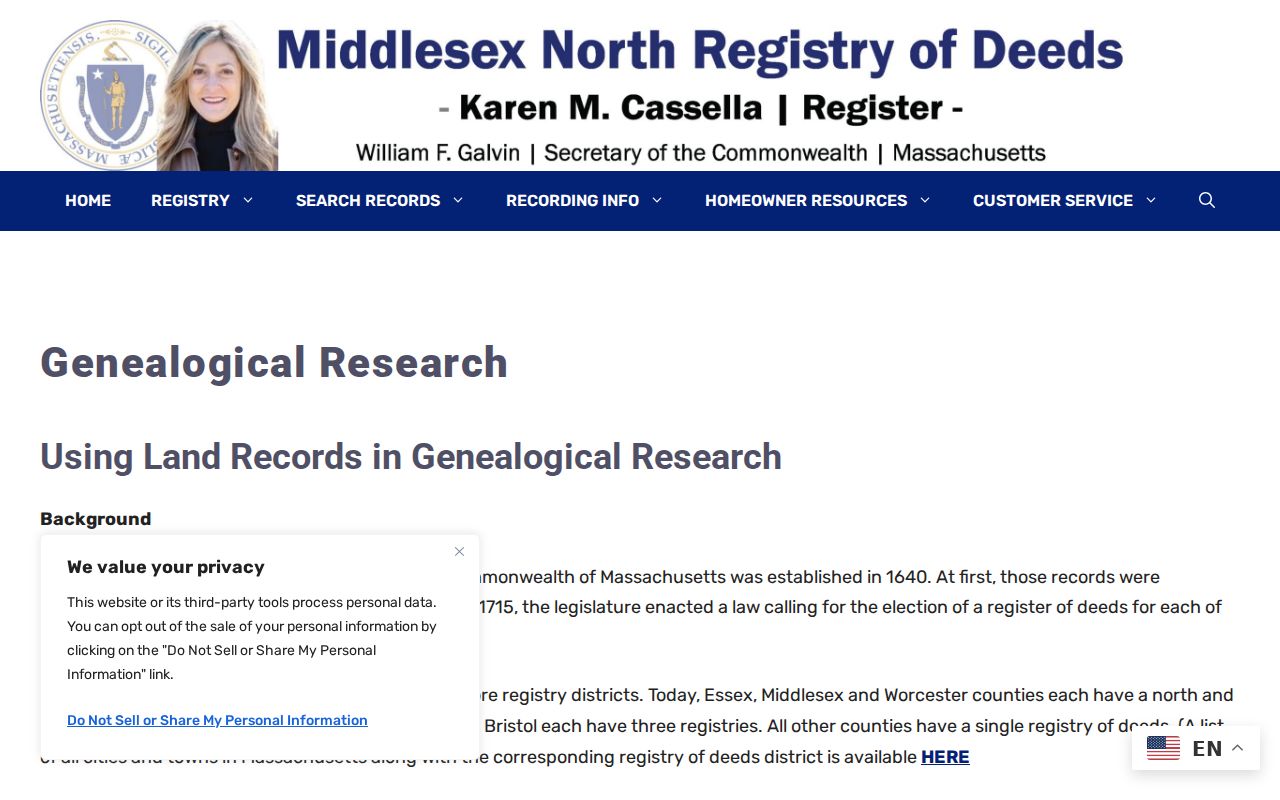 Chelmsford previous residents research using Middlesex North genealogical records guidance